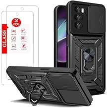 for Motorola Moto G 5G 2022 Case with [2 Pack] Glass Screen Protector, for Moto G 5G Case Heavy Duty Shockproof Armor [Military-Grade] Protective,with Lens Protects Magnetic Ring Stand