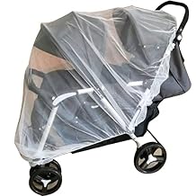 Protective Net for Double Stroller Net Bassinet Sun-Cover Double Joggers Mesh Netting Baby Travel Gear Stroller Net Sun Shade Baby Stroller Net Cover Netting, black
