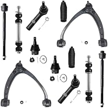 Detroit Axle - 12pc Front End Kit for GMC Chevy Silverado Sierra Suburban Yukon XL 1500 Tahoe Escalade ESV EXT, 2 Upper Control Arms 2 Sway Bars 4 Tie Rods 2 Lower Ball Joints 2 Boots