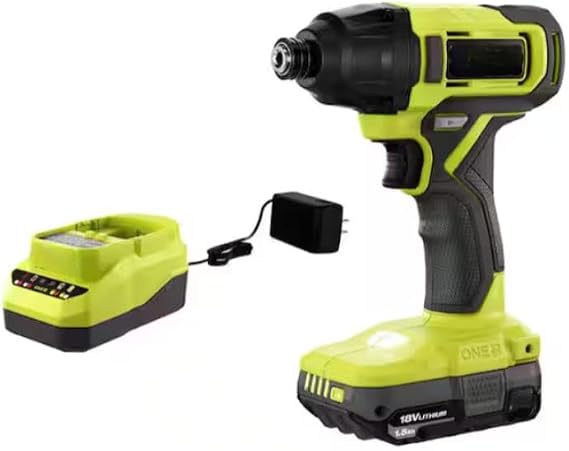 PCL235K1 Fits For RYOBI 18V Cordless 1/4 in. Impact Driver Kit with 1.5 Ah Battery and Charger