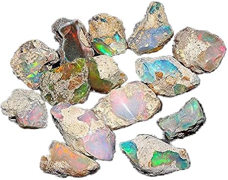 Kanta Incorporation Natural 20+ Carats Natural Mix Fire Ethiopian Opal Rough Gemstone, Raw Crystal Rock, Jewelry Making Supplies, Opal Rough Lot for Jewelry Making, Multi Color