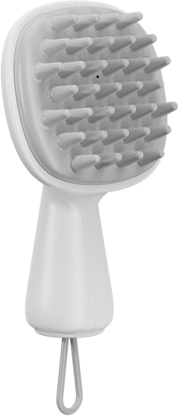 Scalp Massager and Exfoliator,Silicone Hair Head Scrubber with Long Handle for Hair Growth and Dandruff Removal,Shampoo Wet Brush and Hair Shower Comb (White)