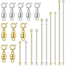 Evnlo Necklace Extender and Magnetic Necklace Clasp,Gold and Silver Chain Extenders for Necklaces Bracelet Jewelry