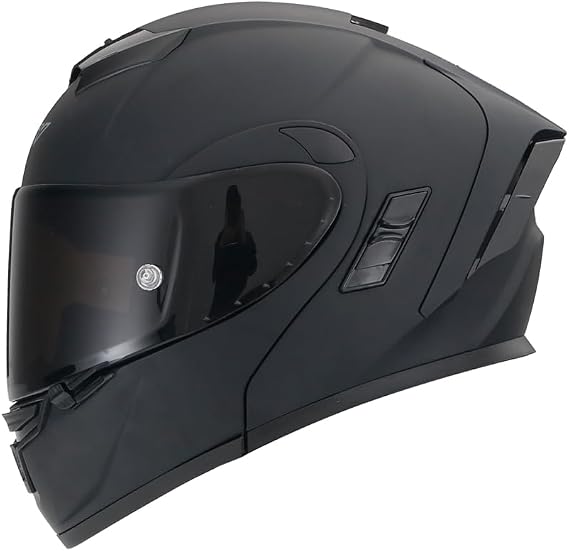 Flip Up Motorcycle Modular Dual Visor Full Face Helmets Integrated Motorbike for Adults Men Women Street Racing DOT Approved