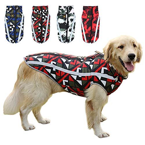 Warm Dog Winter Coat Jacket,Waterproof Reflective Dog Coat Dog Clothes,Outdoor Sports Pet Vest Apparel, Windproof Dog Puppy Snowsuit for Small Medium & Large Dogs