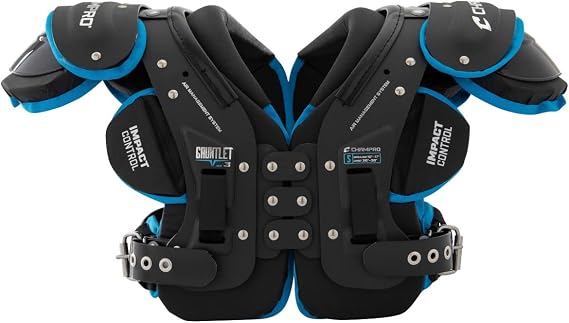 CHAMPRO Gauntlet III Football Shoulder Pads for High School Play; Ideal for Offensive and Defensive Lineman Positions