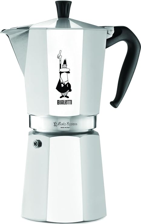 Bialetti - Moka Express: Iconic Stovetop Espresso Maker, Makes Real Italian Coffee, Moka Pot 12 Cups (22.6 Oz - 670 Ml), Aluminum, Silver