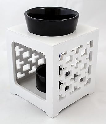 Expressive Scent Ceramic Burner for Oil and Wax Melts - Fragrance Oil Warmer Lamp White 26-10