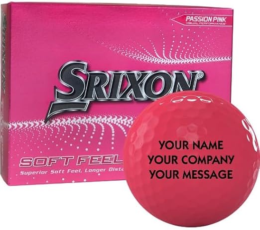 Srixon Soft Feel Lady 8 Pink Personalized Golf Balls