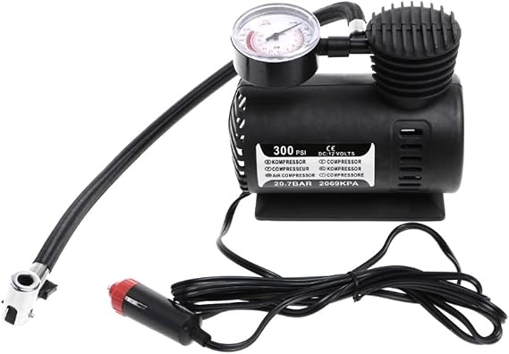 Air Pump Portable Mini Air Compressor 300 PSI DC 12V Car Electric Tire With Meter Auto Parts 1 Pc