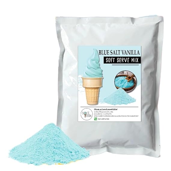 Soft Serve Ice Cream Mix Powder of Creamy Ice Cream, Easy to Prepare, Just Add Water Makes 3.5 Kg - 1kg (blue salt vanilla)