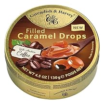 Cavendish & Harvey | Filled Caramel Drops with Arabica Coffee Filling | 4.5 Ounce Tin - 1 Pack