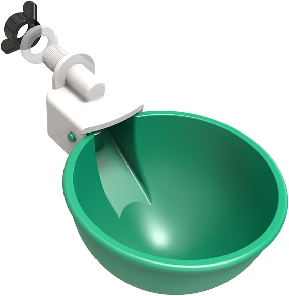 Large Chicken Waterer Cups, Heavy Duty Auto Poultry Water Cups -2Pack Green