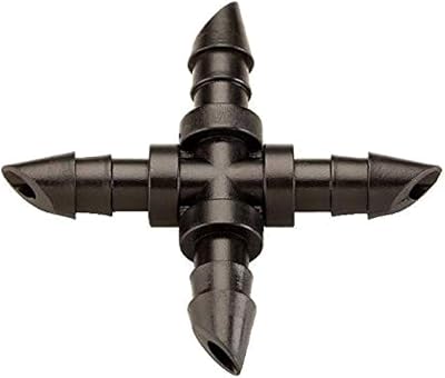 100 PACK - Barbed 14-Inch Drip 4-Way Cross Fitting fits 0.1400.170 ID 90-degree 2-Way Connector, Premium Quality Drip Irrigation Tubing Connector Fitting Cross