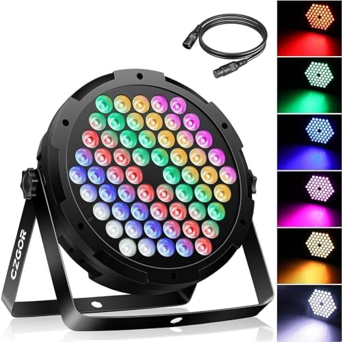 60 LEDs RGB Par Light DMX, 90W Super Shiny Bright Par Lights Sound Activated & DMX Control for by Corded Electric Uplights for Events Church Wedding Music Dance Show DJ Party Lighting-1Pack