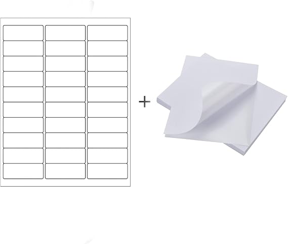 LabelMore 30 up Labels 1" X 2-5/8" Address Labels (100 Sheets, 3,000 Labels) & 8.5 x 11 Full Sheet Sticker Labels (100 Sheets, 100 Labels)