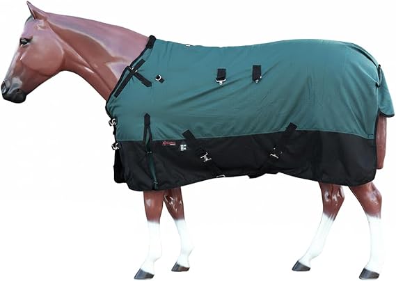 Waterproof Horse Turnout Sheet Hilason 1200D Rip-Stop Lightweight Rain Sheet with Belly Wrap Taffeta Lining Shoulder Gussets