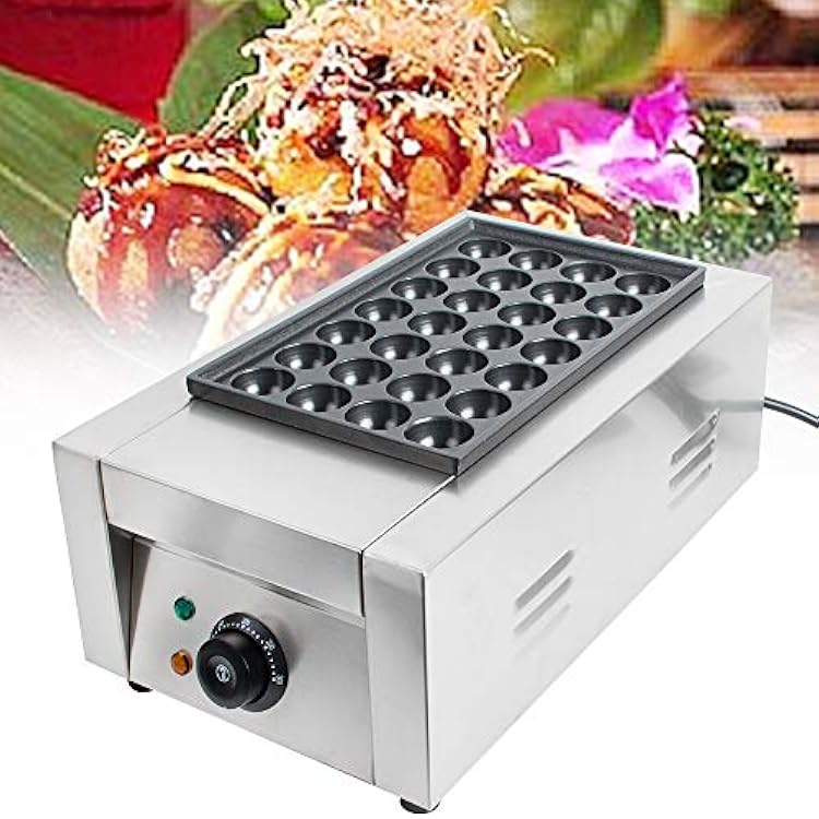 Electric Takoyaki Maker Pan, Commercial 28Pcs Japanese Octopus Fish Ball Maker Nonstick Grill Plate Cake Pancake Machine, 110V