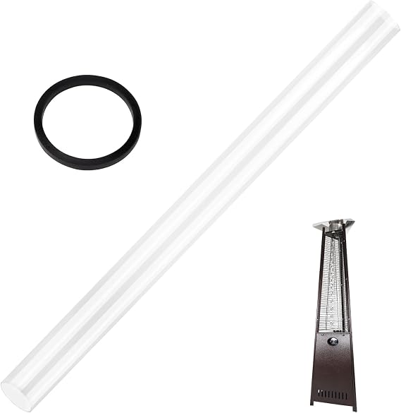 49.5 x 4" Patio Heater Glass Tube Replacement with Silicone Ring