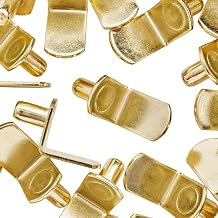 WidgetCo 1/4" Brass L Shelf Pins, Shelf Supports, Architectural Finish (Qty 25)