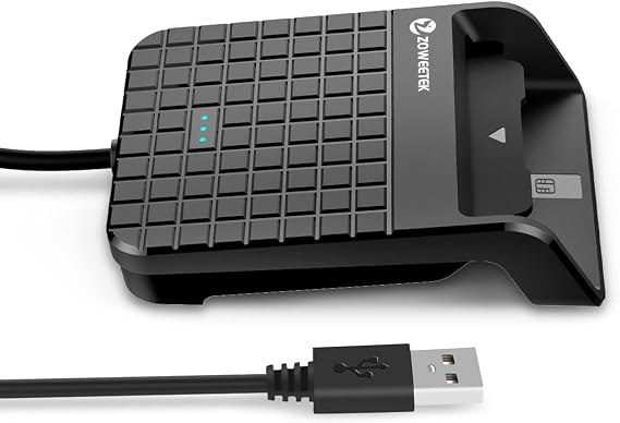 ZOWEETEK CAC Card Reader for Military Card, Smart Card Reader, Windows Mac | Plug & Play, Compatibility with DoD CAC, Supports Windows Mac, id card reader, piv card reader, black, portable