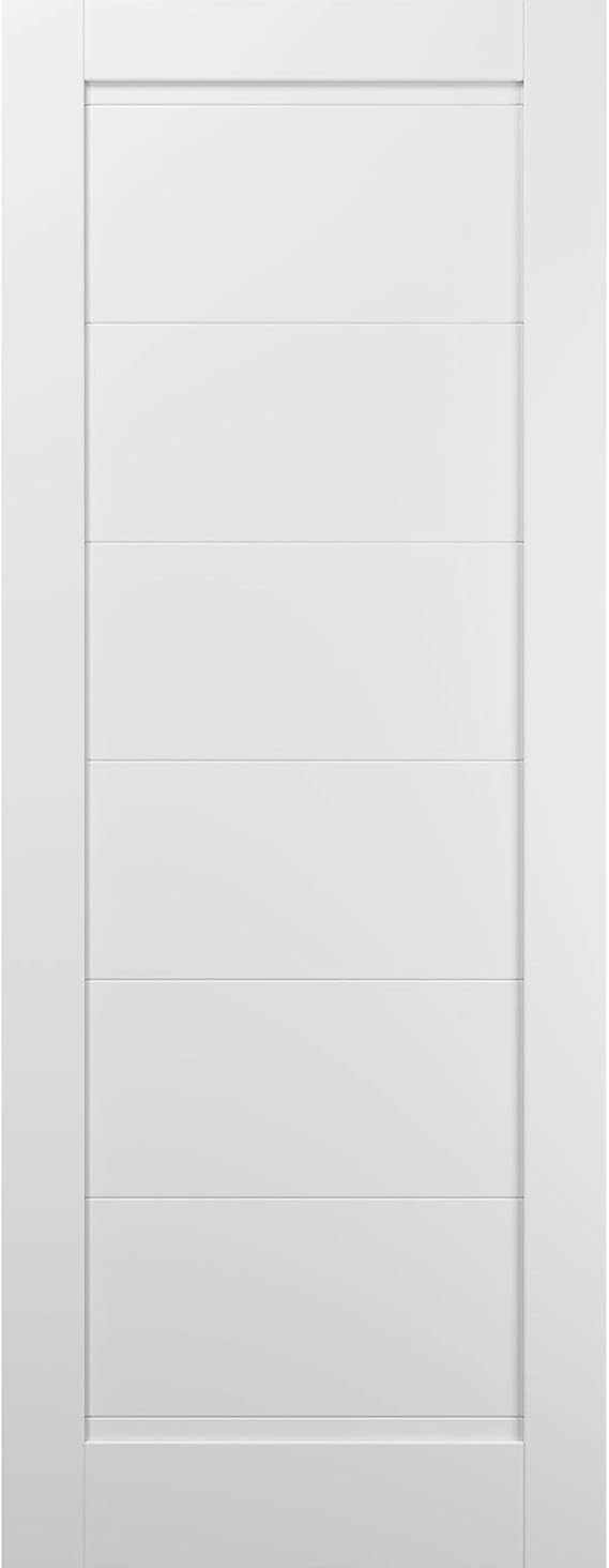 SARTODOORS Slab Barn Door Panel 28 x 84 | Quadro 4115 White Silk | Sturdy Finished Wooden Modern Doors | Pocket Closet Sliding