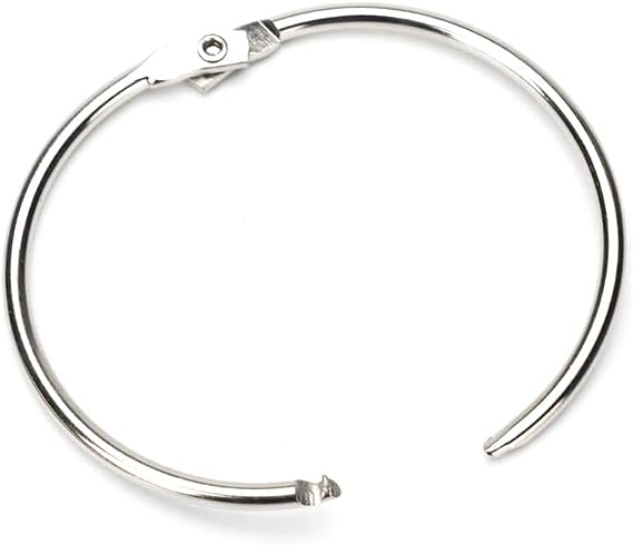 Coideal Loose Leaf Binder Rings 2.5 Inch, 20 Pack Large Openable Metal Book Rings, Easy to Open and Close, Silver Circular Shower Curtain Ring Loops for Drape, Bathroom, Office (2 1/2 Inch)