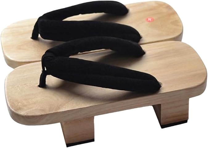 GK-O Traditional Japanese White Wood Geta Sandals Women Men