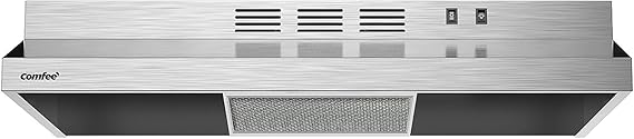 COMFEE' Range Hood 30 Inch Under Cabinet 200 CFM Ducted/Ductless