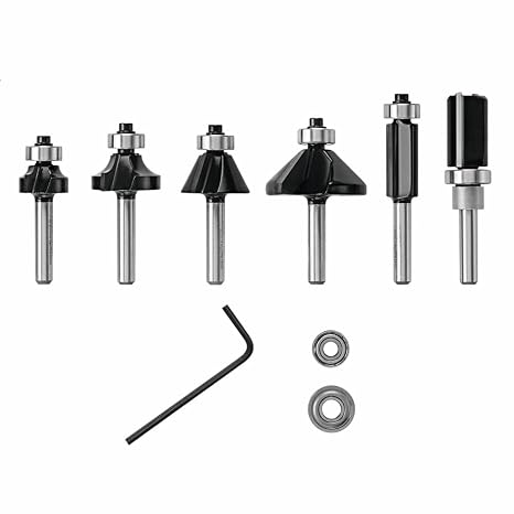 Bosch RBS006TES 6 pc. Carbide-Tipped Trim and Edging Router Bit Set