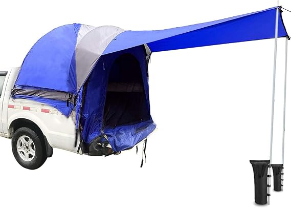 Playdo Waterproof Truck Camping Tent with Rain Fly and Awning  with 2pcs Anchor Sandbag