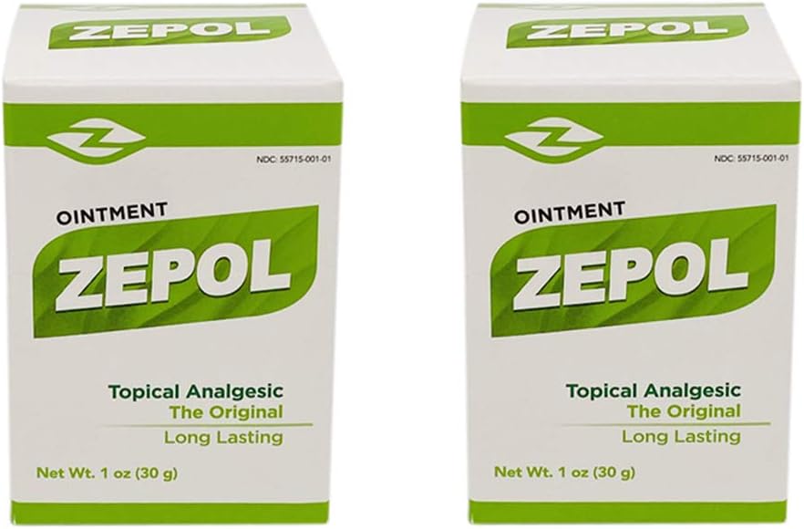 Zepol Original. Topical Ointment for Muscles, Joints, Backache, Sprains, and Strains. 1 oz. Pack of 2