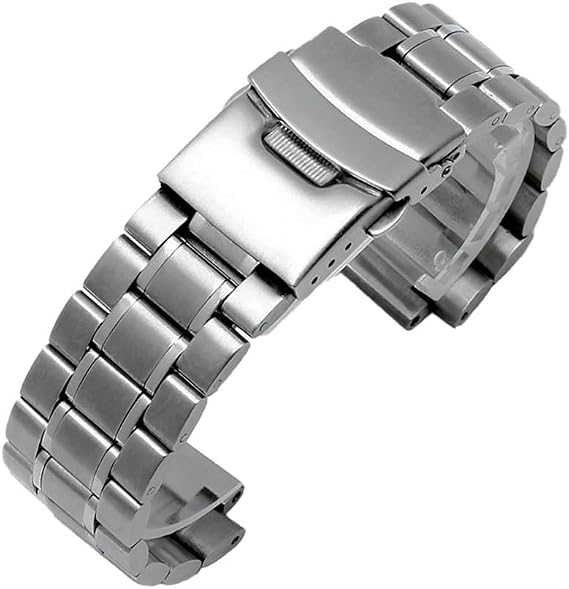 Stainless Steel Watchband Men's Fit for TIMEX T2N720 T2N721 TW2R55500 T2N739 Watch Strap 24 * 16mm Lug End Silver Black Bracelet(Five Pearl Silver)