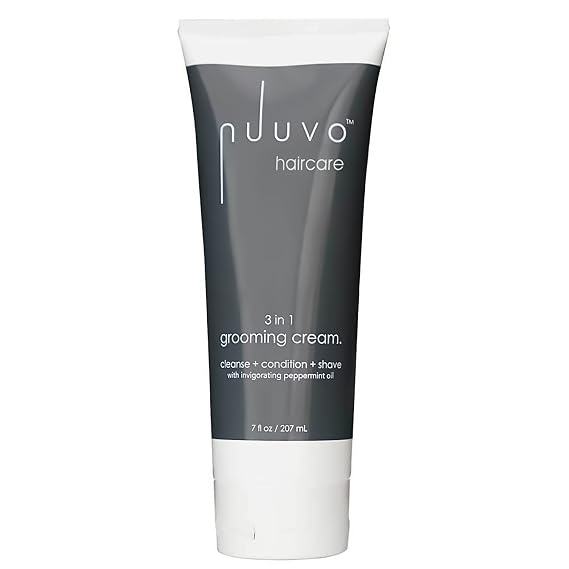 Nuuvo 3 in 1 Grooming Cream 7 oz, Salon-Quality No Poo Lather Cleanser, Deep Conditioning Hair Treatment that Reverse Scalp Irritation & Dandruff + Soothing Unisex Refreshing Shave Cream