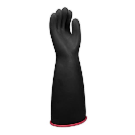 Salisbury Electrical Gloves & Accessories E114RB-9 E114 14" Class 1 Rubber Linemen's Electrical Gloves, Size 9, Black/Red Two Tone