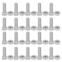 TOPINCN 20 Set 22mm M6x22 Bolts and M6 Nut Aluminium Nuts & Bolts Set Tool Accessory Good Replacement for Greenhouse