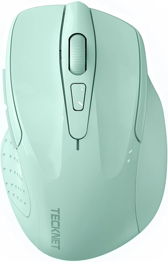 TECKNET Wireless Mouse, BT 5.0/2.4G, Silent 4800 DPI 6 Buttons, Green