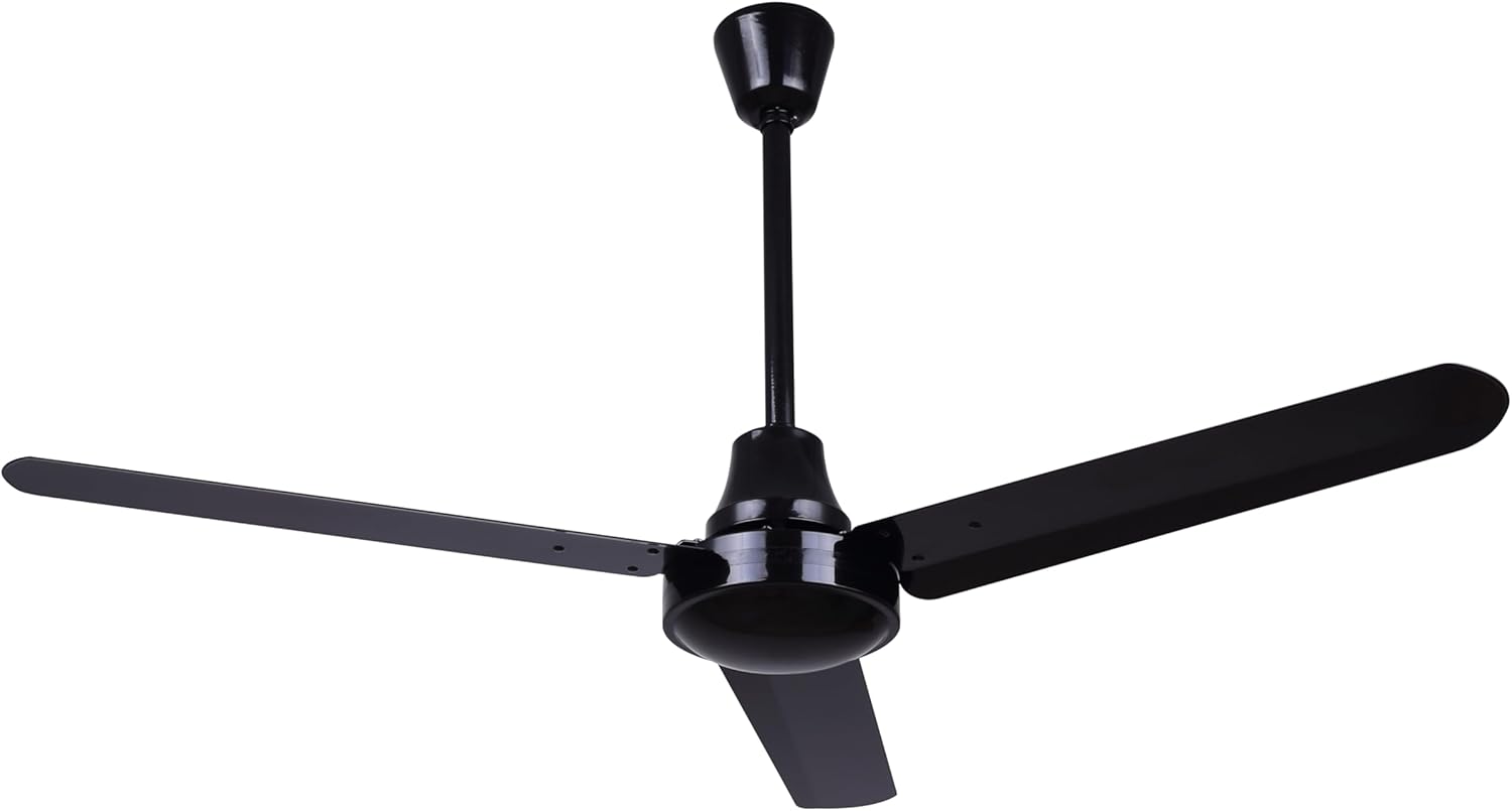 Canarm CP48D10N 48-Inch Industrial DC Ceiling Fan, High-Performance, Black, Downrod Mount, Energy-Efficient Cooling for Commercial & Residential Use