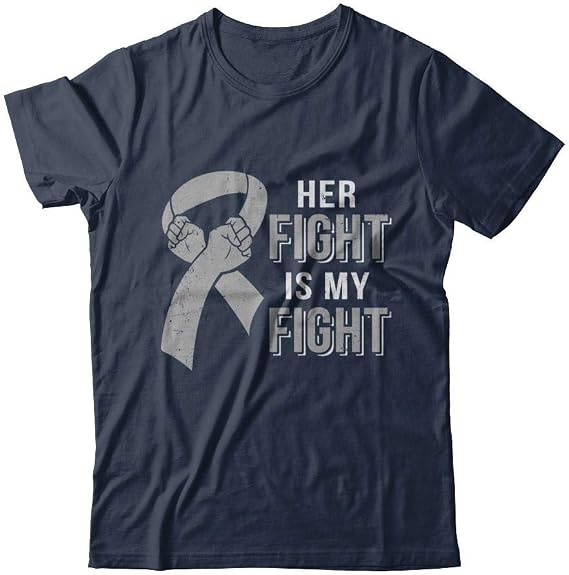 Men's Her Fight is My Fight Brain Cancer Parkinson's Disease Shirt Short Sleeve Tee