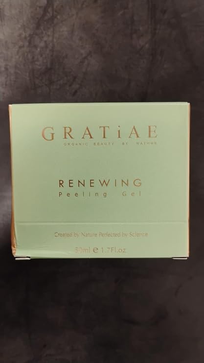 Gratiae organic renewing Peeling gel face mask, mild face cleanser with witch hazel, Deep cleans, removes dead skin cells and blackheads, anti-aging skin care, 1.7 Fl oz