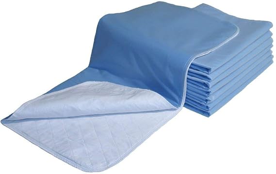 2 Pack 100% Cotton Top - Washable Bed Pads, Waterproof Incontinence Underpad w/Vinyl Backing - 36 x 52