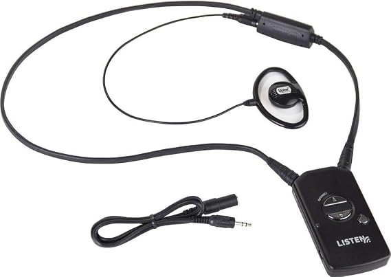 Listen Technologies LR-5200-IR-P1 Advanced Intelligent DSP IR Receiver Package 1; Includes One (1) LR-5200-IR Receiver, Integrated Neck Loop/Lanyard, and a Universal Ear Speaker