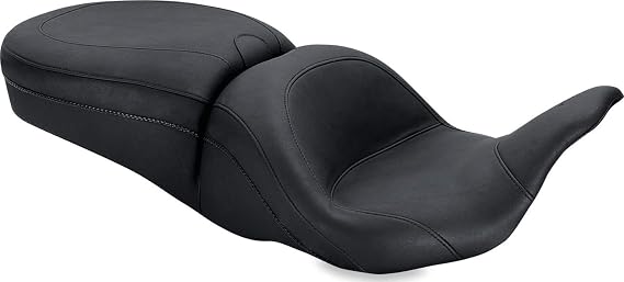 Mustang Motorcycle Seats 79700 Lowdown Touring One-Piece Seat for Harley-Davidson Electra Glide Standard, Road Glide, Road King & Street Glide 2008-'21, Original, Black, Reduced Reach
