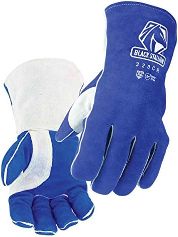 Black Stallion 320CR A6 Cut Resistant Side Split Cowhide Stick Welding Glove, Large