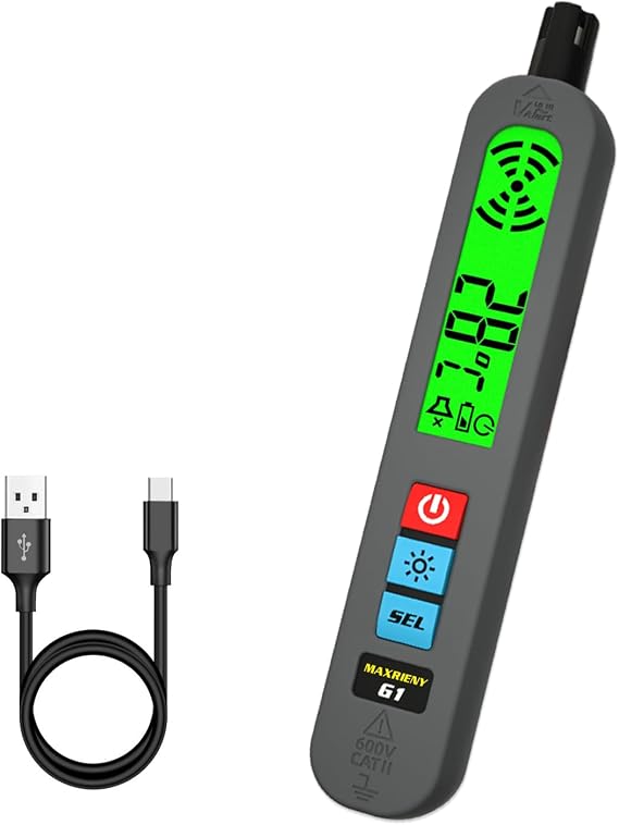 Rechargeable Gas Detector Natural Gas Leak Detector with Vibration Buzzer and Visual Alarm Multi Gas Detector Pen for Home Butane Propane Camping car
