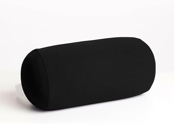Cushie Pillows 7 inches x 12 inches Microbead Bolster Squishy/Flexible/Extremely Comfortable Roll Pillow - Black