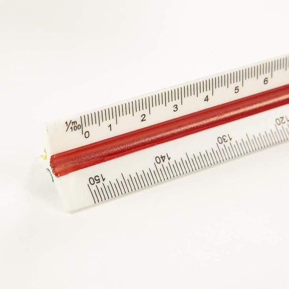DIHAN #3530 Metric 30cm Architect Scale Ruler, Triangular Scale, Scale Ruler for Blueprint, Triangle Ruler, Drafting Ruler, Architect Ruler, Scale Ruler, Architecture Ruler (33530(Small Scale))