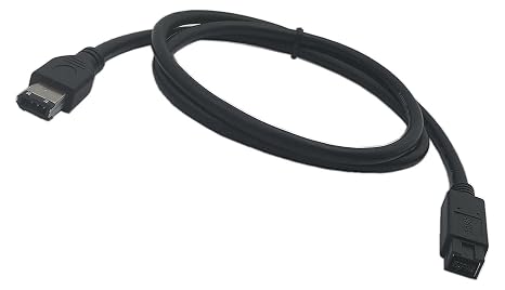 dyCGTime Firewire Premium Cable 800 IEEE 1394B 9 Pin to 9 Pin Male to Male 6 Ft Black (9 Pin to 6 Pin)