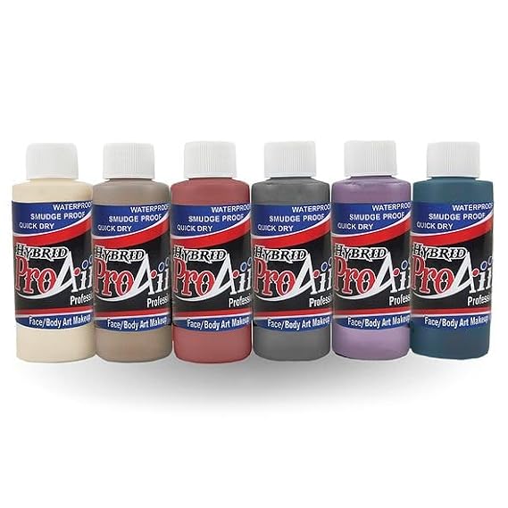ProAiir Face and Body Painting Makeup - 6 Fantasy Colors - 1 oz (30ml)