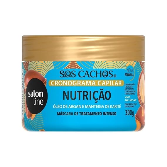 Salon Line - Linha SOS Cachos (Cronograma Capilar) - Mascara de Nutricao 300 Gr - (SOS Curls (Capillary Schedule) - Nutrition Mask Net 17.63 Oz)